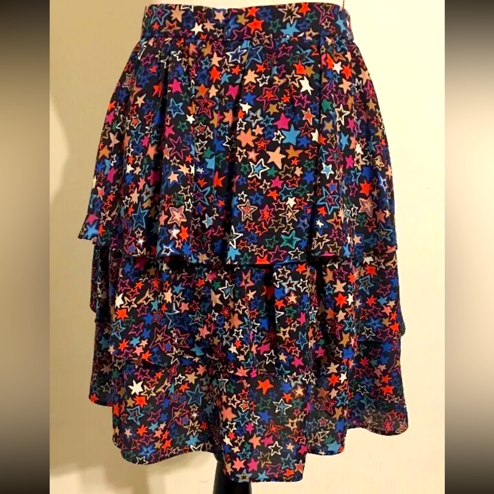 J. Crew Kaleidoscope Tiered Ruffle Star Print Skirt
